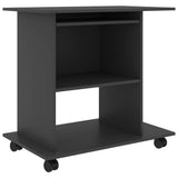 Vidaxl computerbureau 80x50x75 cm spaanplaat grijs