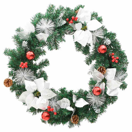 Vidaxl świąteczny wieniec z światłami LED 60 cm PVC zielony