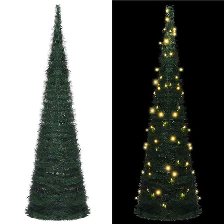Vidaxl kunstkerstboom z wyskakującym oświetleniem 210 cm zielonym