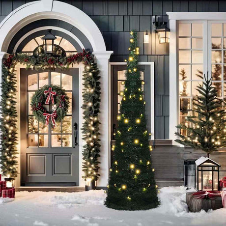 Vidaxl kunstkerstboom z wyskakującym oświetleniem 210 cm zielonym