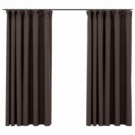 Zasłony Vidaxx haczyki zaciemniające o wyglądzie lnu 2 szt. 140x175 cm taupe