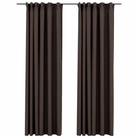 Vidaxl zasłony lniane lniane haczyki 2 ST 140x245 cm taupe