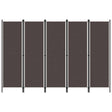 Vidaxl kamerscherm met 5 panelen 250x180 cm bruin