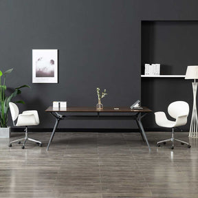 Vidaxl eetkamerstoelen draaibaar 2 st kunstleer wit