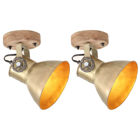 Lampy ścienne i sufitowe VidaXL przemysłowe 2 szt. E27 20x25 cm kolor mosiądzu
