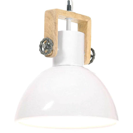 VidaXL lampa wisząca przemysłowa okrągła 25 w e27 30 cm biała