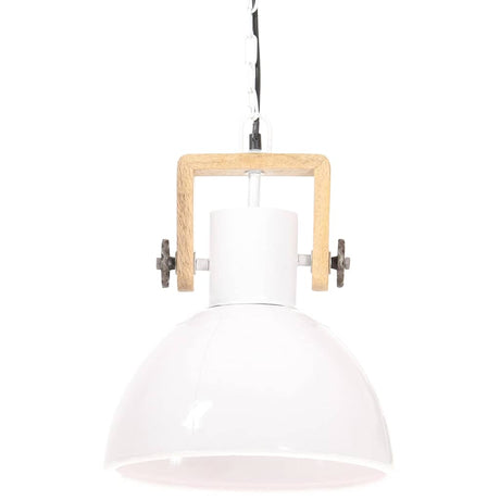 VidaXL lampa wisząca przemysłowa okrągła 25 w e27 30 cm biała