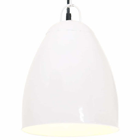 VidaXL lampa wisząca przemysłowa okrągła 25 w e27 32 cm biała