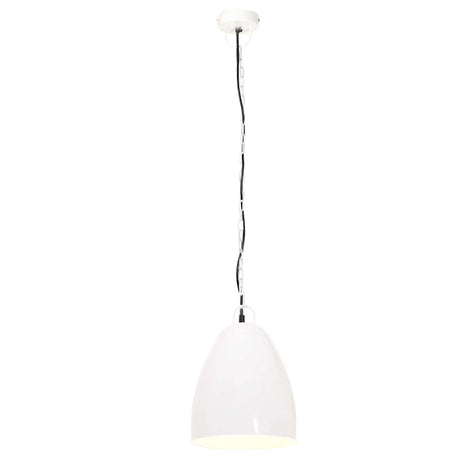 VidaXL lampa wisząca przemysłowa okrągła 25 w e27 32 cm biała