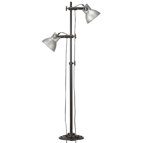 Lampa podłogowa Vidaxxl z 2 abażurami E27 z żeliwa w kolorze srebrnym