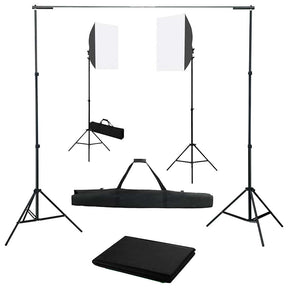 Zestaw do studia fotograficznego VidaXL ze światłami i tłem softboxu
