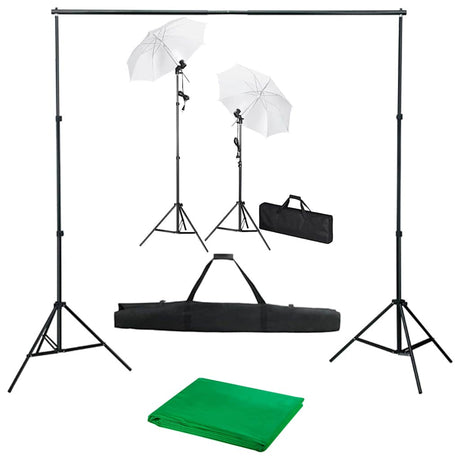 Zestaw studia fotograficznego Vidaxl z tłem, lampami i parasolami