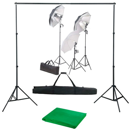 Vidaxl Photo Studio zestaw z zestawem oświetleniowym i tłem