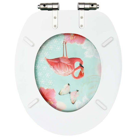 Vidaxl toalety z miękką pokrywką Flamingo MDF