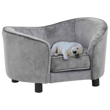Vidaxl Dog Bank 69x49x40 cm pluszowy szary
