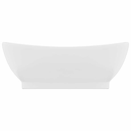 Vidaxl Washbasin z lądującym owalnym 58,5x39 cm ceramiczna mata biała