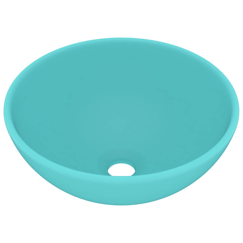 VIDAXL WASHBASIN Runda 32,5x14 cm ceramiczna Matt Light Green