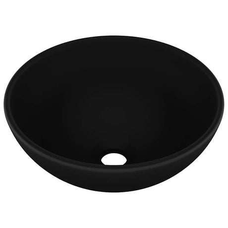 Vidaxl Washbasin Round 32.5x14 cm ceramiczny matowy czarny czarny