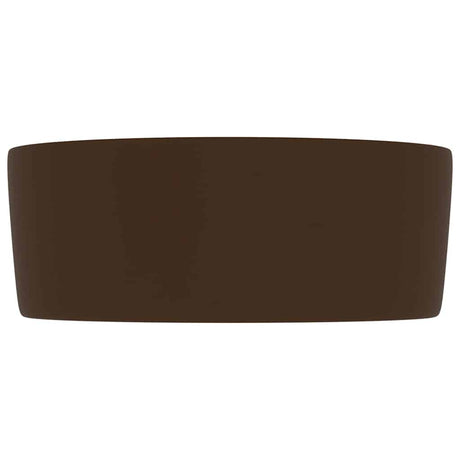 VIDAXL WASHBASIN Runda 40x15 cm ceramiczna matowa ciemnobrązowa