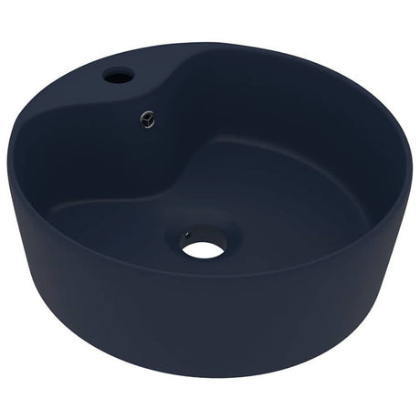 Vidaxl Washbasin z lądowaniem 36x13 cm ceramiczny matowy ciemnoniebieski