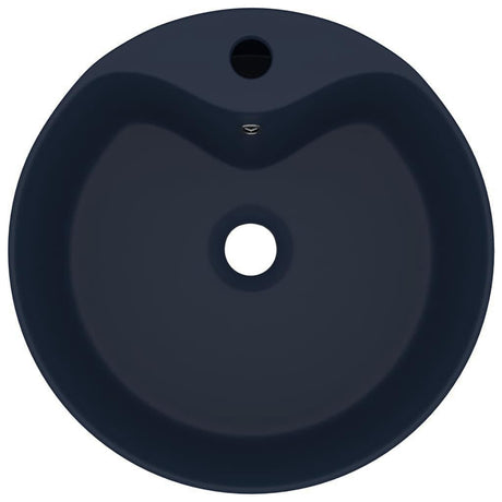 Vidaxl Washbasin z lądowaniem 36x13 cm ceramiczny matowy ciemnoniebieski