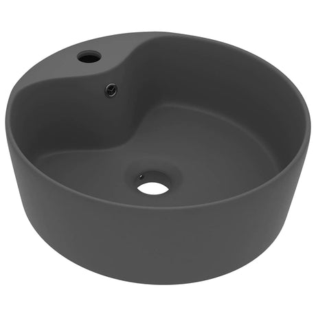 Vidaxl Washbasin z lądowaniem 36x13 cm ceramiczny matowy ciemnoszary