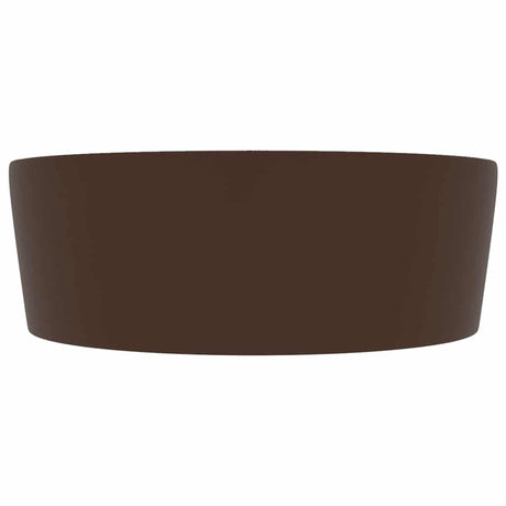 Vidaxl Washbasin z lądowaniem 36x13 cm ceramiczny matowy ciemnobrązowy