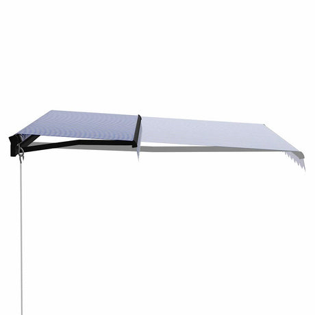 Markiza Vidaxx rozkładana ręcznie z diodami LED 300x250 cm niebiesko-białymi