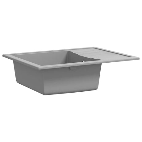 Zlew vidaxl z przepełnieniem Oval Granite Grey