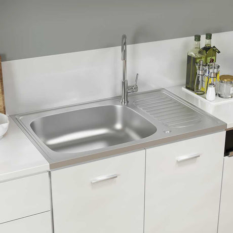 Zlew Vidaxx z zestawem odpływowym 800x500x155 mm stal nierdzewna srebrny