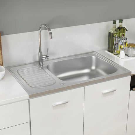 Zlew Vidaxx z zestawem odpływowym 800x500x155 mm stal nierdzewna srebrny