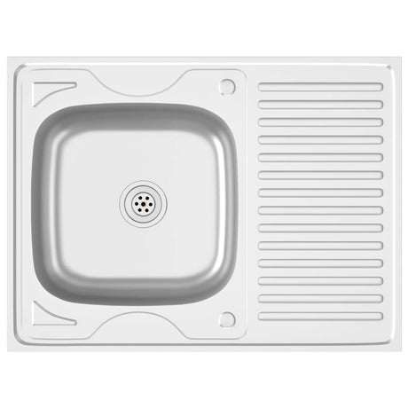 Zlew Vidaxx z zestawem odpływowym 800x600x155 mm stal nierdzewna srebrny