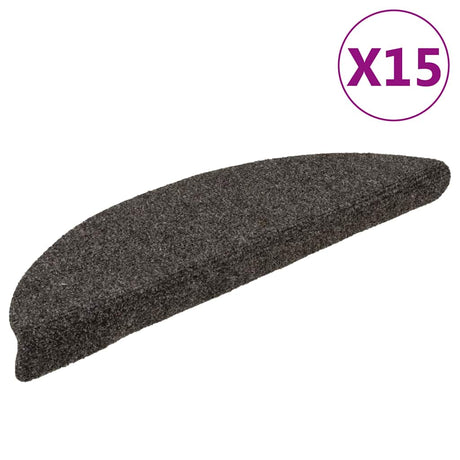 Vidaxl Schody Maty Self -kleba 15 sztuk 56x17x3 cm półkula antracytowa