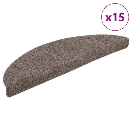Vidaxl Schody Maty Self -kleba 15 sztuk 56x17x3 cm beżowa półkula