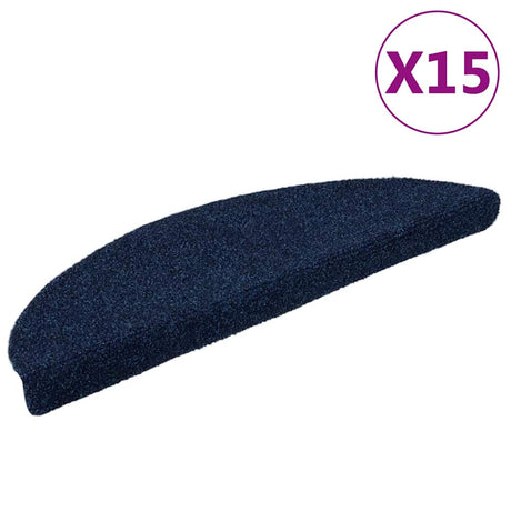 Vidaxl schodowe maty samozadowolenia 15 sztuk 56x17x3 cm granatowy half -halfound