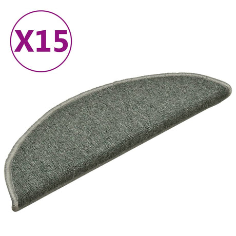 Maty schodowe Vidaxx 15 szt. 56x17x3 cm ciemnozielone półokrągłe