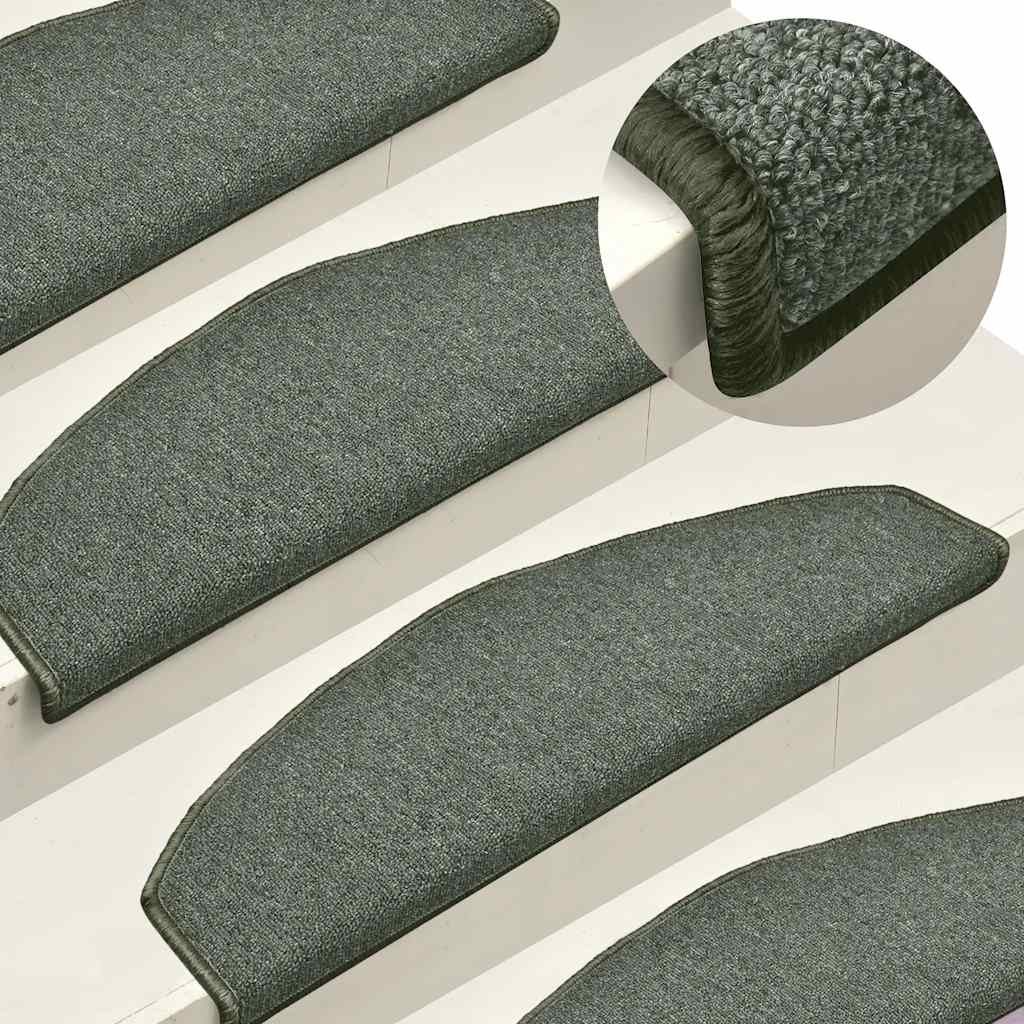 Maty schodowe Vidaxx 15 szt. 65x24x4 cm ciemnozielone półokrągłe duże