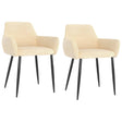 Vidaxl eetkamerstoelen 2 st fluweel crèmekleurig