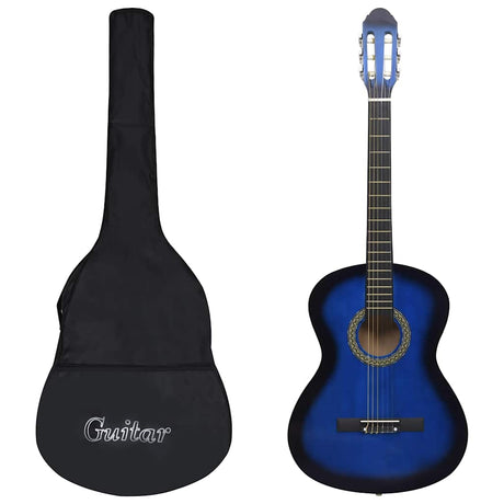 Vidaxl gitara klasyczna dla początkujących z torbą 4 4 39 niebieską