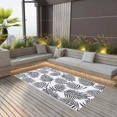 Vidaxl zewnętrzny dywan Arakil 120x180 cm pp biały i czarny