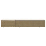 Vidaxl ligbed poly rattan bruin en crèmewit