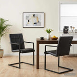 Vidaxl eetkamerstoelen 2 st echt leer zwart