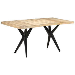 Vidaxl eettafel 160x80x76 cm ruw mangohout