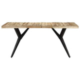 Vidaxl eettafel 160x80x76 cm ruw mangohout