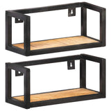 Vidaxl wandschappen 2 st 40 cm ruw mangohout