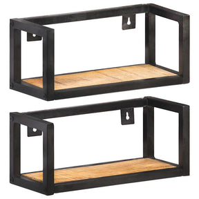 Vidaxl wandschappen 2 st 40 cm ruw mangohout