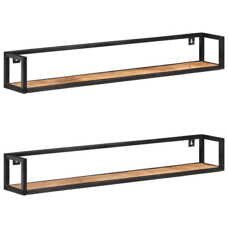 Vidaxl wandschappen 2 st 120 cm ruw mangohout
