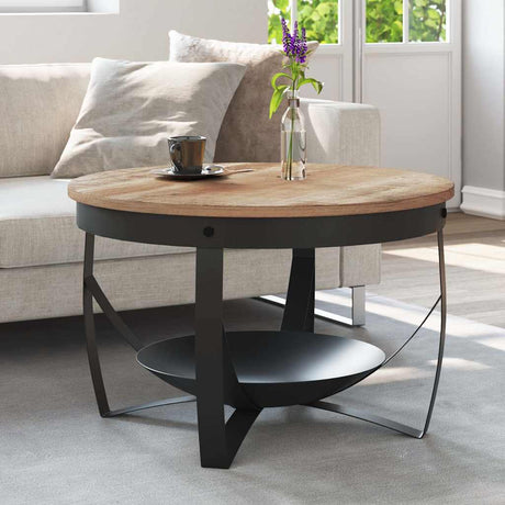 Vidaxl salontafel ø 68x43 cm ruw mangohout