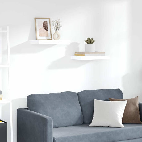 Vidaxl wandschappen zwevend 2 st 40x23,5x3,8 cm mdf hoogglans wit