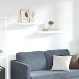 Vidaxl wandschappen zwevend 2 st 50x23,5x3,8 cm mdf hoogglans wit